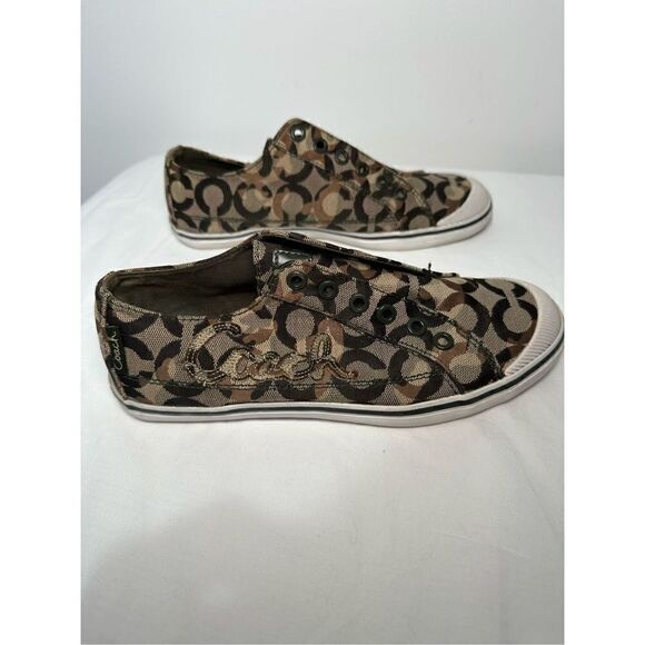 COACH Keeley signature camo low top women’s canvas slip on shoe sz 6.5B #229 - Picture 4 of 9